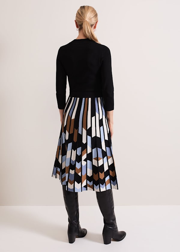 Maci Pleated Sunray Midi Dress