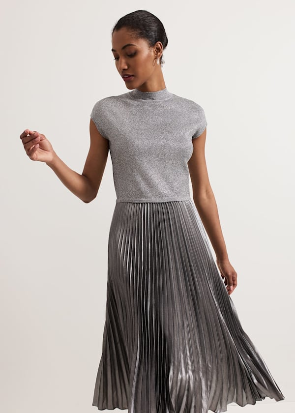 Jayla Metallic Knit Dress