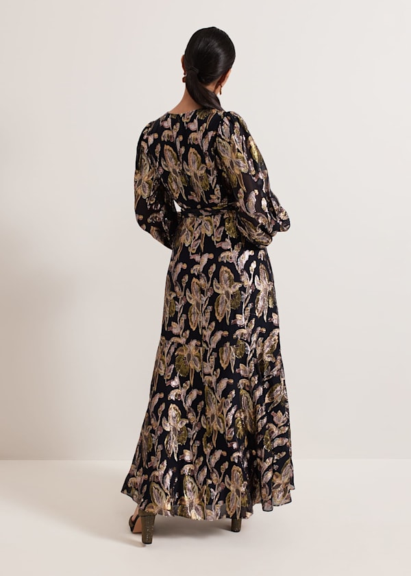 Petite Ellio Silk Shimmer Maxi Dress
