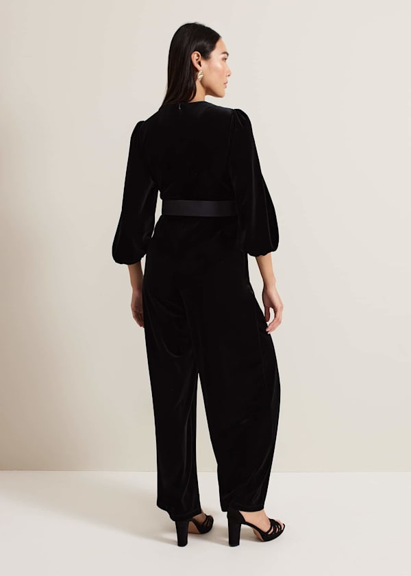 Myleen Black Velvet Jumpsuit