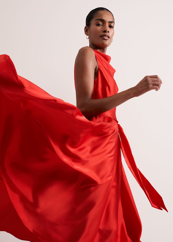 Jasleen Red Satin Dress