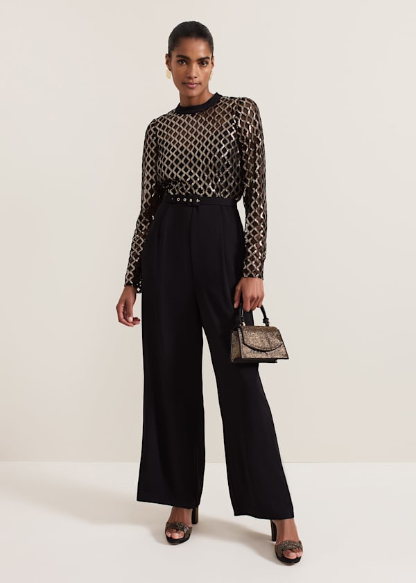 Black dressy jumpsuits with sleeves top