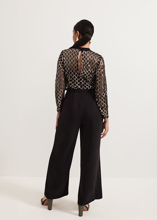 Petite Amelia Sequin Bodice Jumpsuit