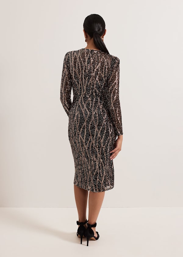 Petite Kaleigh Sequin Midi Dress