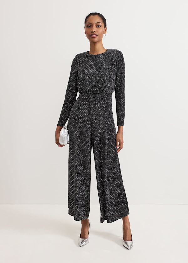 Sasha Black Sparkle Jumpsuit