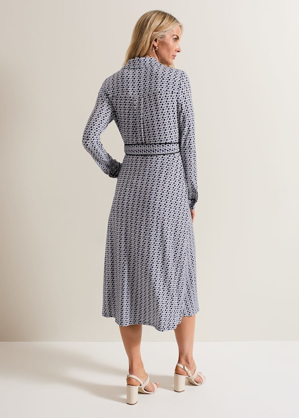 Valerie Lilac Geometric Jersey Dress