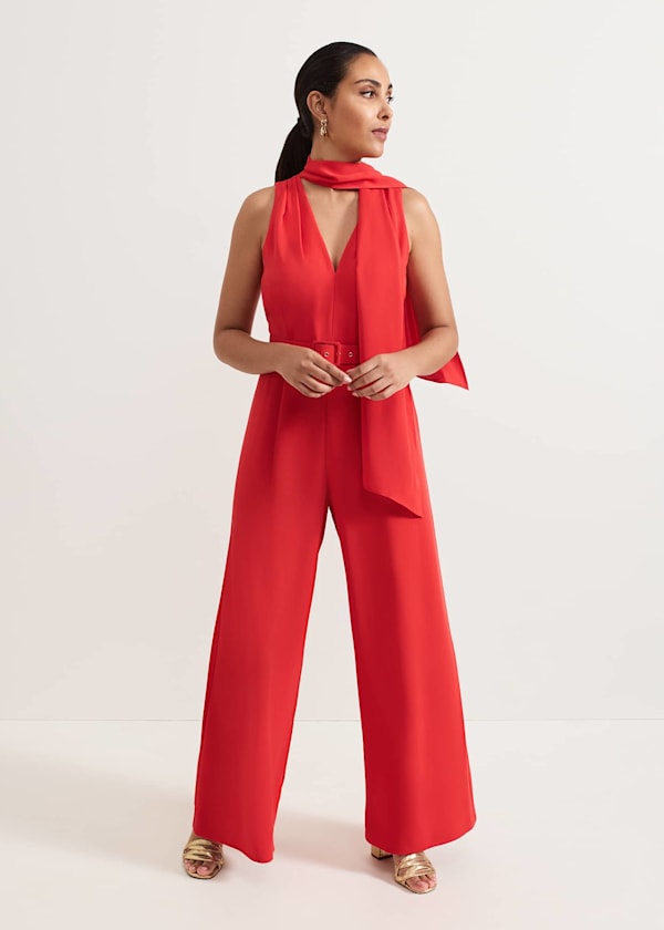 Petite Elika Red Jumpsuit