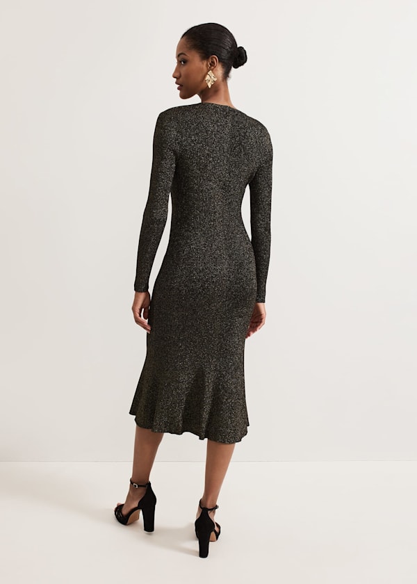 Petite Tillie Lurex Flippy Hem Dress