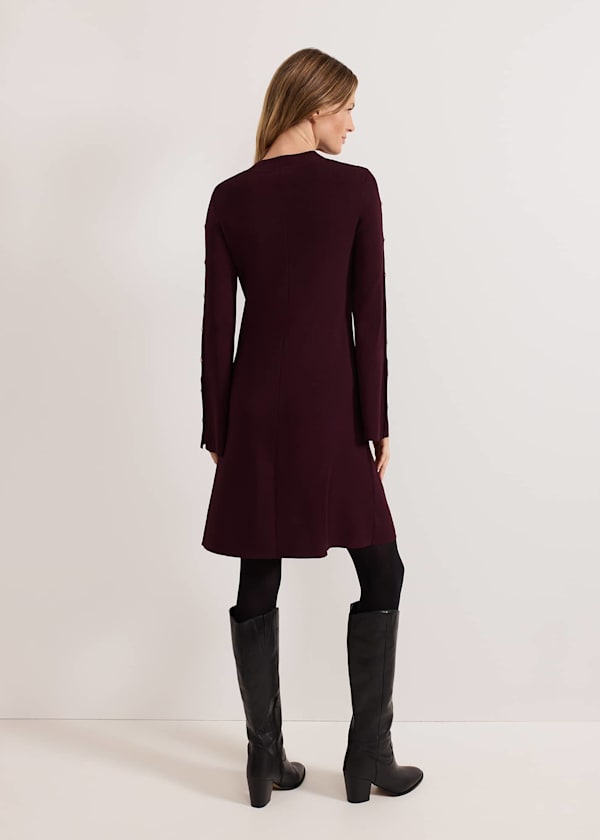 Romy Studd Sleeve Knit Shift Dress