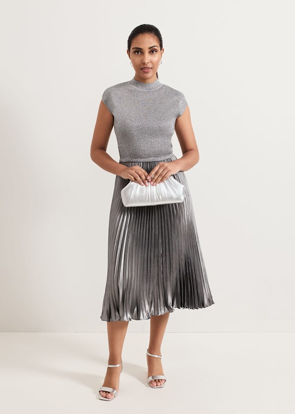 Petite Jayla Metallic Knit Dress