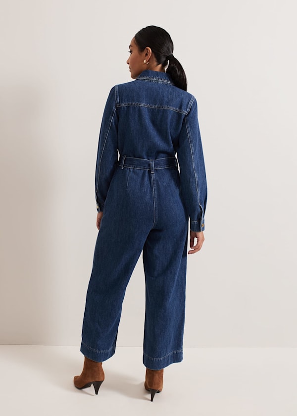 Petite Avalon Denim Utility Jumpsuit