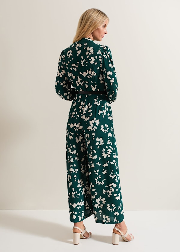 Micaela Green Twist Neck Jumpsuit