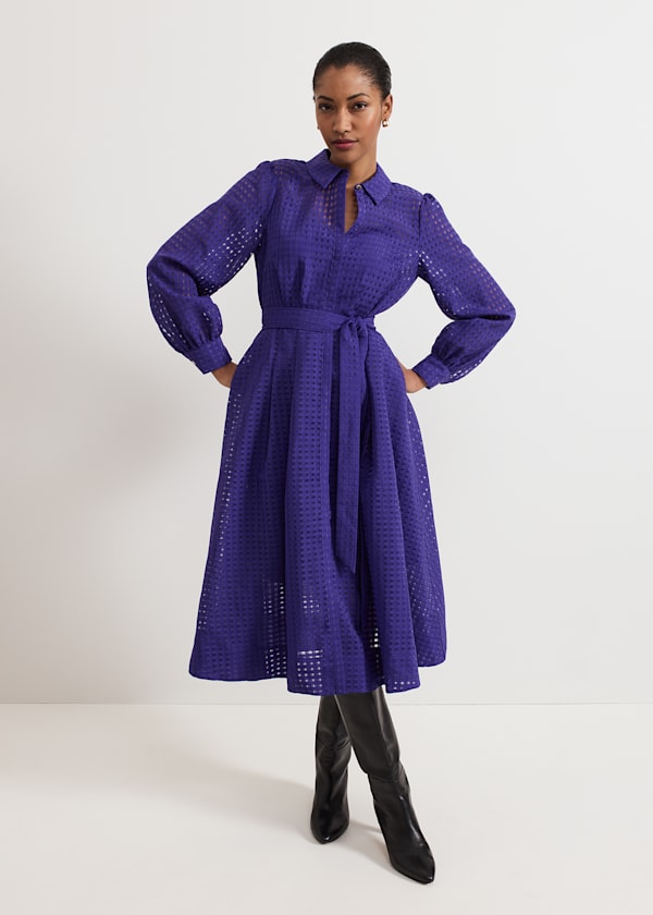 Natalie Purple Shirt Dress