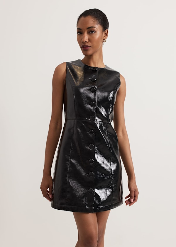Theodora Black Pinafore Dress