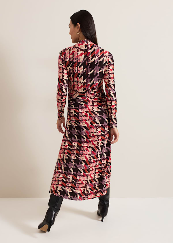 Harrie Dogtooth Colourful Jersey Dress