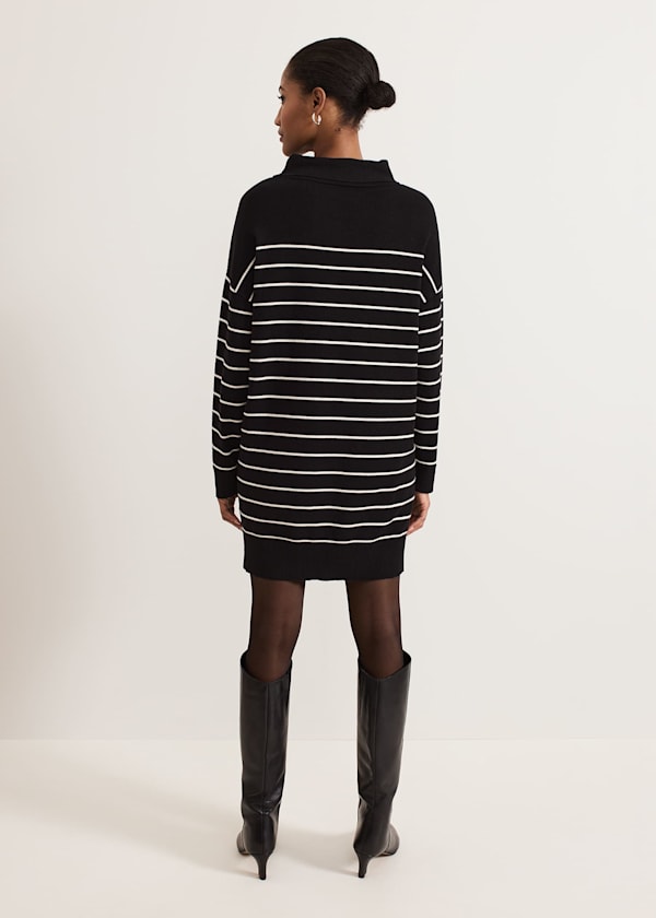 Skylar Stripe Funnel Neck Jumper Dress