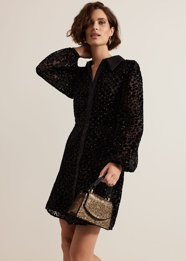 Esin Shimmer Shirt Dress