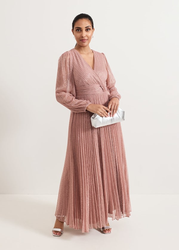 Petite Harper Plise Pale Pink Dress