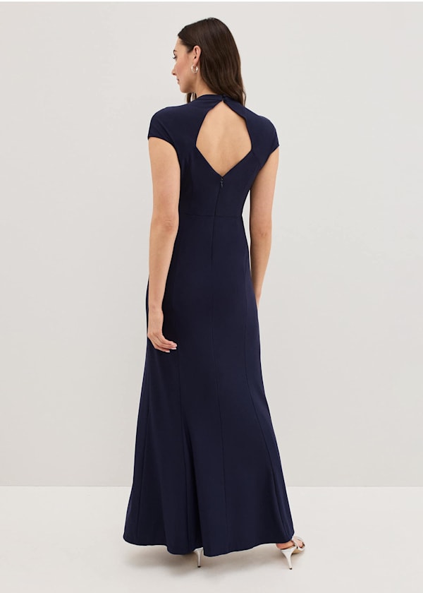 Daisy Navy Ruched Maxi Dress