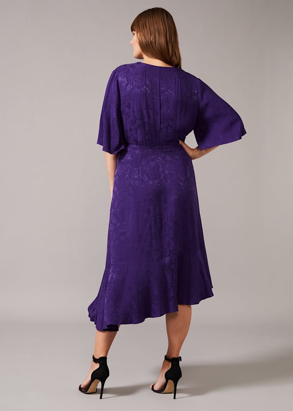 Olive Wrap Jacquard Dress