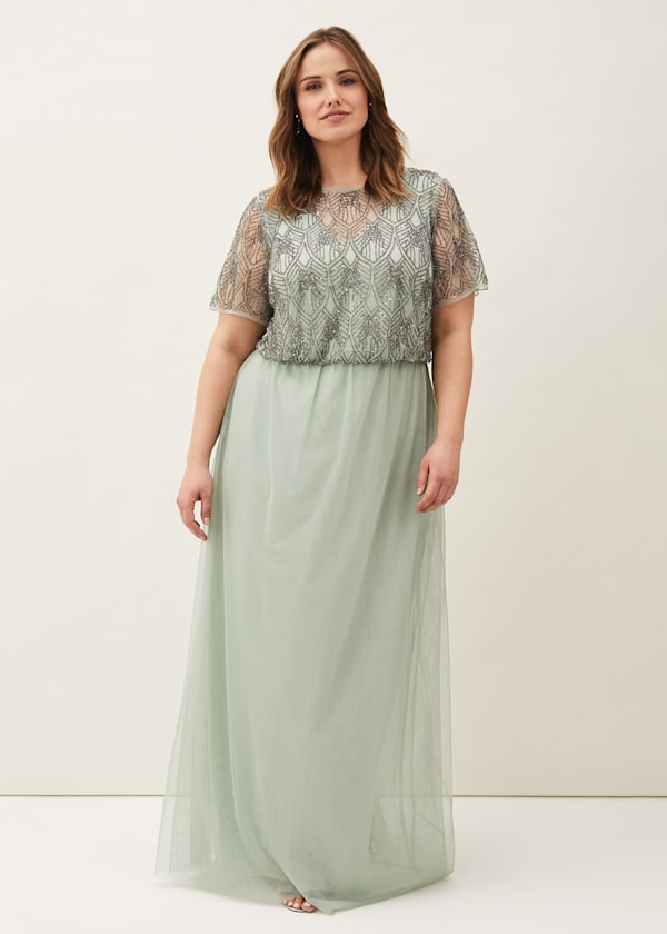 Tomasi Beaded Tulle Maxi Dress