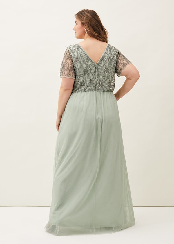 Tomasi Beaded Tulle Maxi Dress