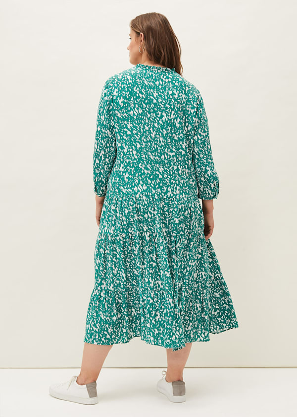 Penele Abstract Print Midi Dress