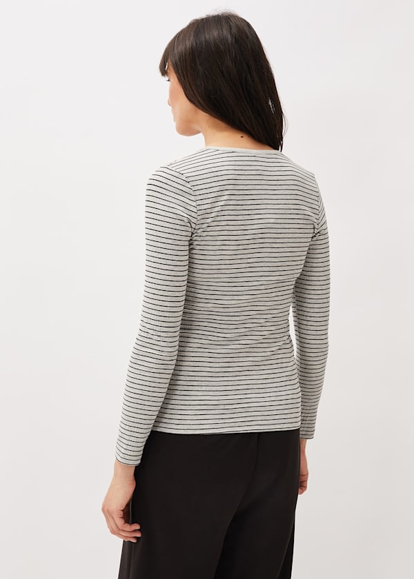 Siona Stripe Ribbed Jersey Top