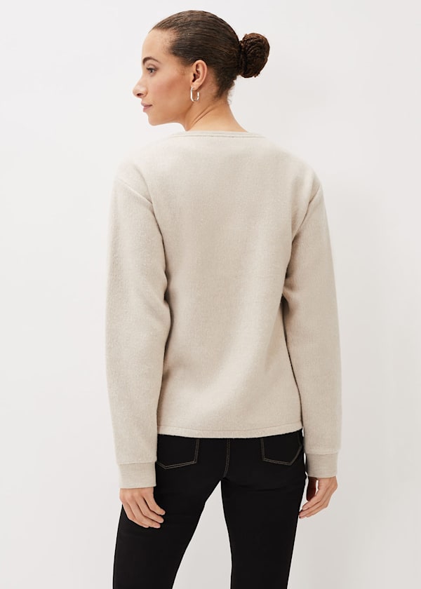 Dasha Button Detail Asymmetric Hem Top