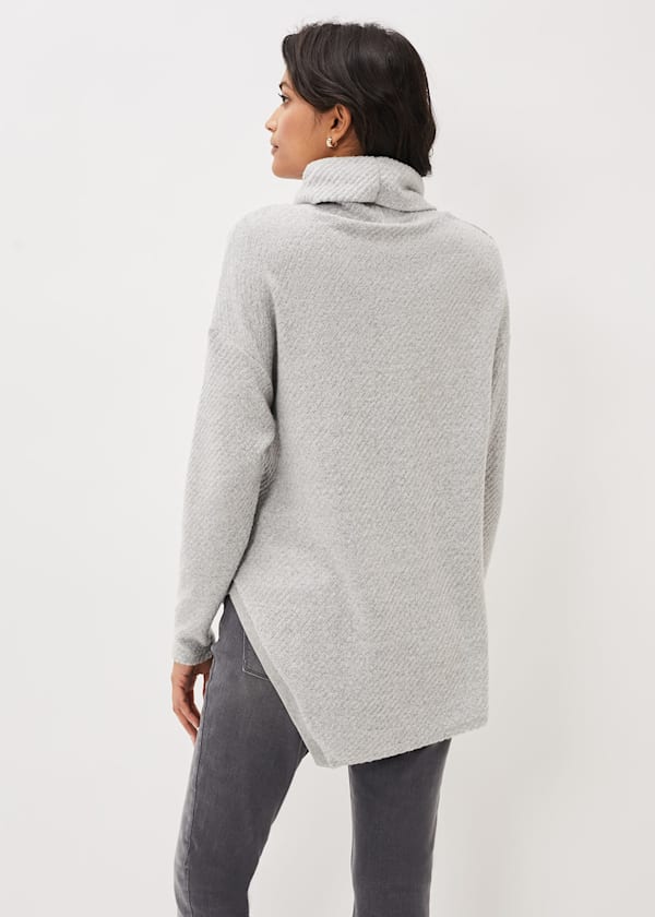Nico Asymmetric Textured Jersey Top
