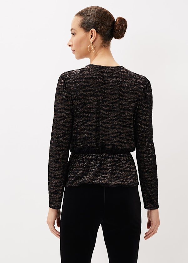 Lauren Animal Burnout Texture Top