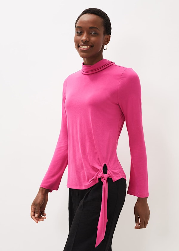 Maisie Cupro Tie Hem Top