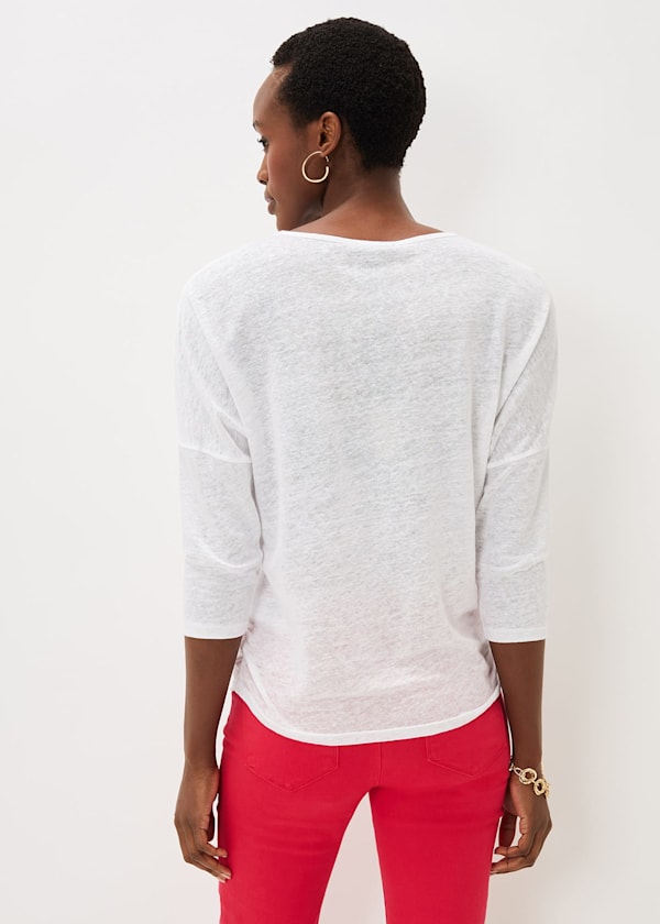 Kaitlyn V Neck Linen Top