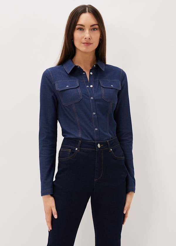 Katheryn Denim Jersey Shirt
