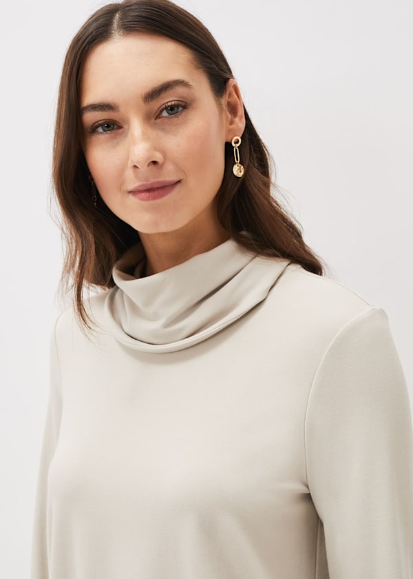 Elia Cowl Neck Blouson Top