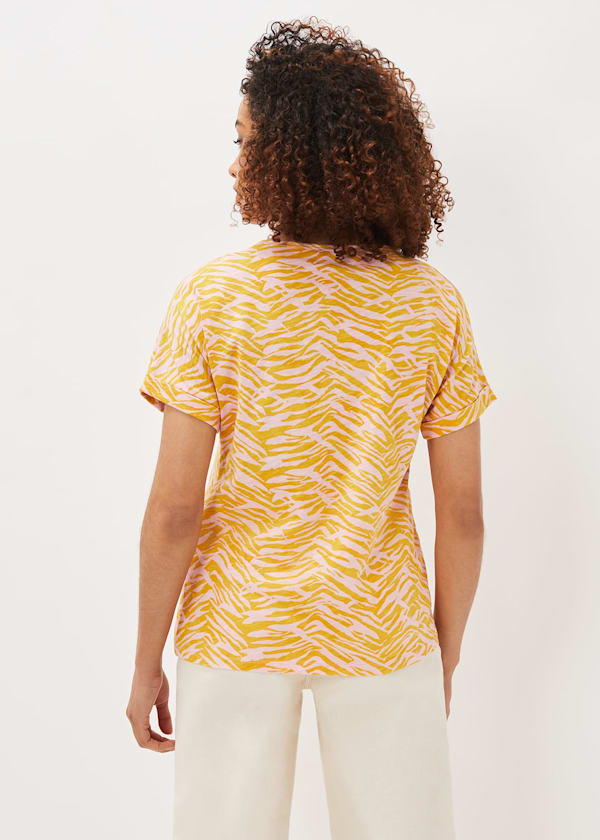Lucille Cotton Zebra Print Top