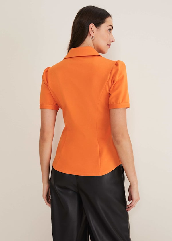 Shaden Zip Front Ponte Top