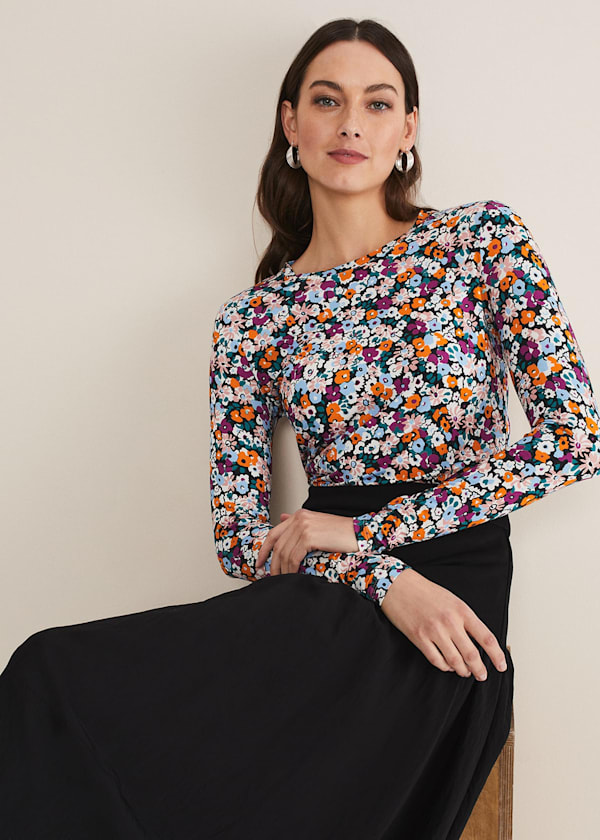 Serena Jersey Ditsy Top