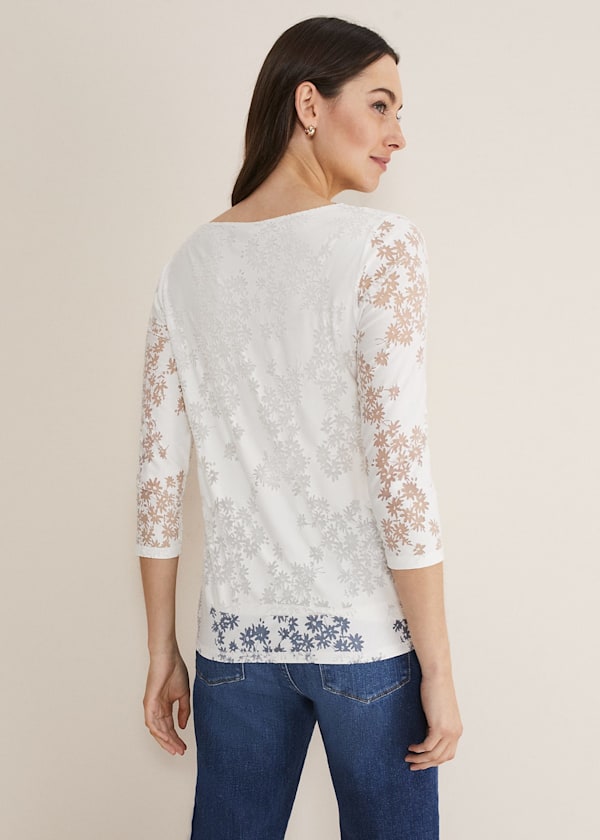 Mariella Floral Burnout Top