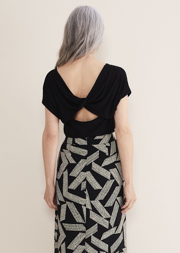 Neena Cowl Twist Back Tee