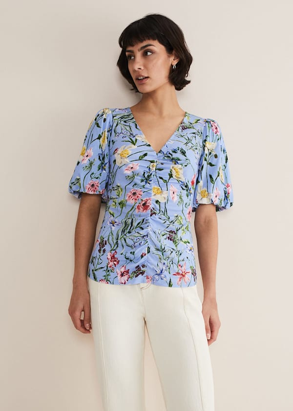 Donda Floral Ruched Top