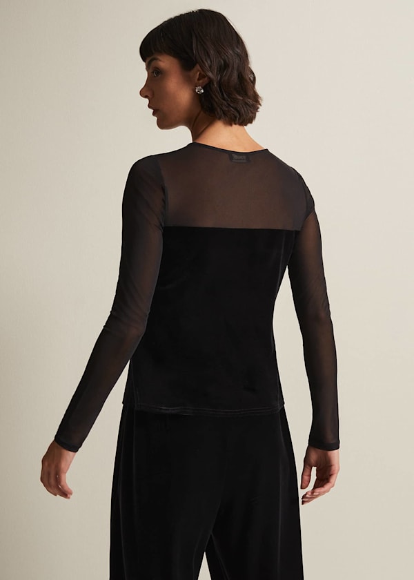 Elouise Velvet Mesh Top