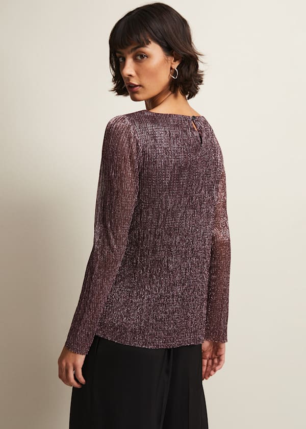 Alix Sparkly Plisse Top