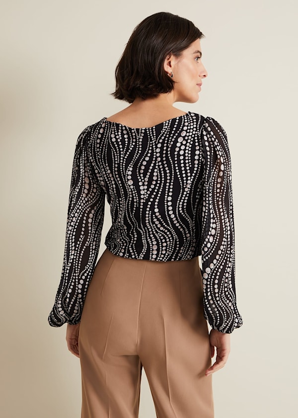 Patricia Pearl Print Woven Mix Top