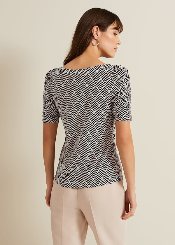 Evelyn Geo Print Top