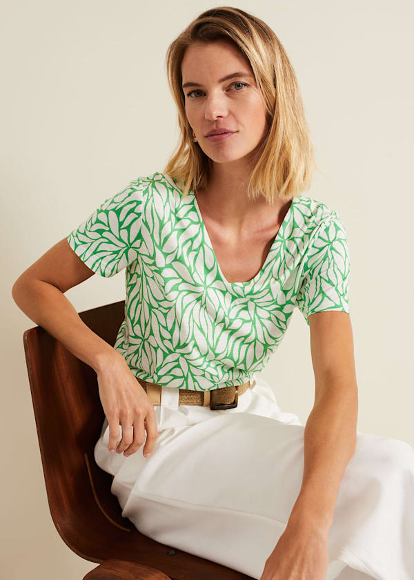 Alice Leaf Print Top