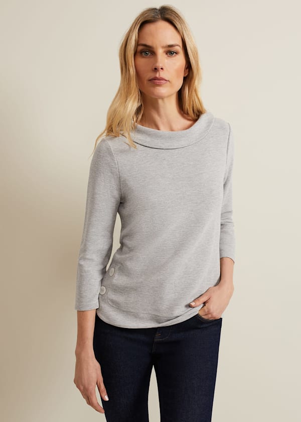 Remy Textured Cowl Neck Top
