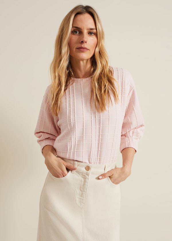 Tracy Check Textured Top