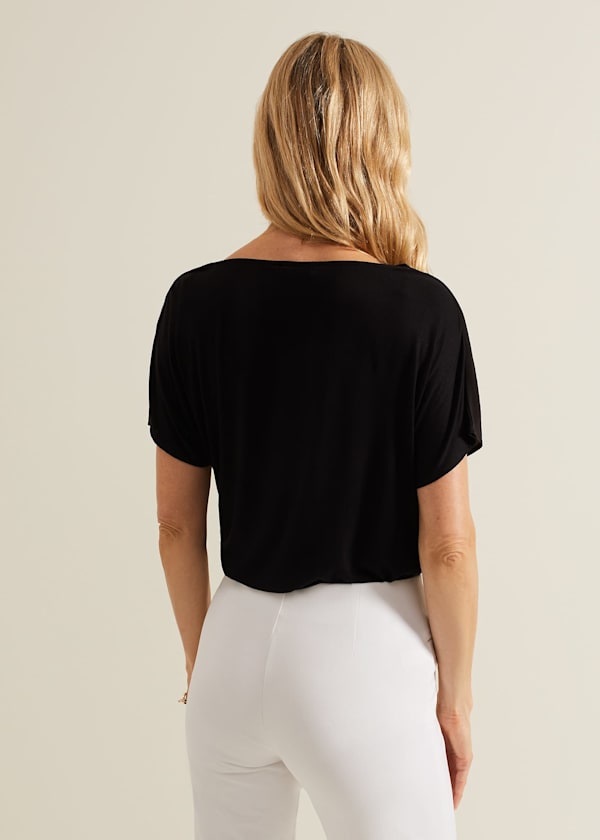 Lyra Woven Front Print Top