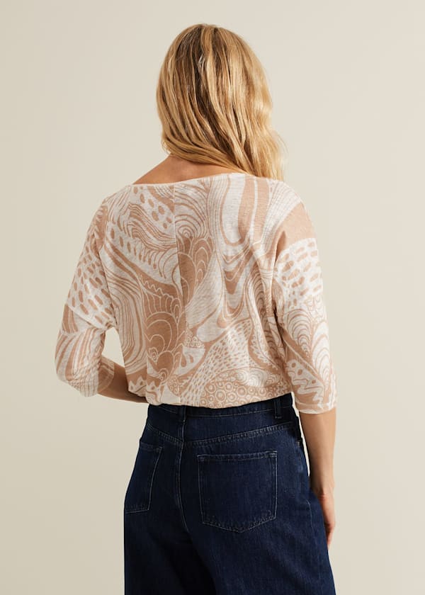 Nori Printed Linen Top